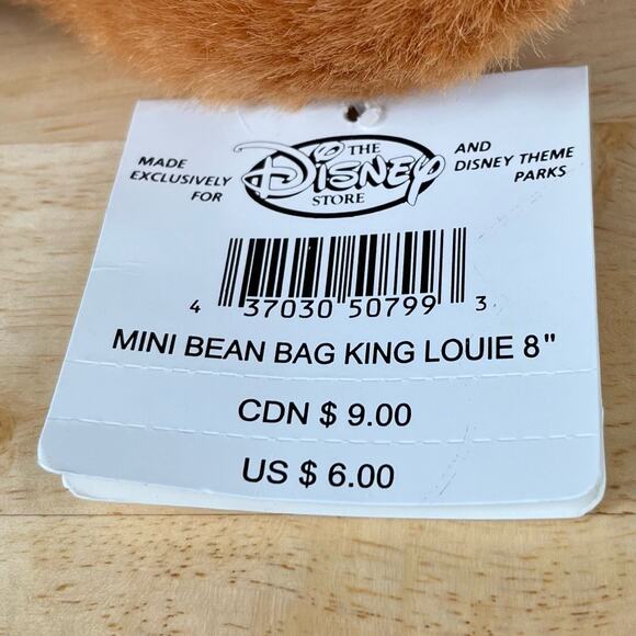 The Disney Store Mini Bean Bag King Louise 8" The Jungle Book - Picture 8 of 8